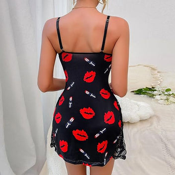1-Piece Long Slit Silk Nighty Set – Luxurious Nightwear for Women
