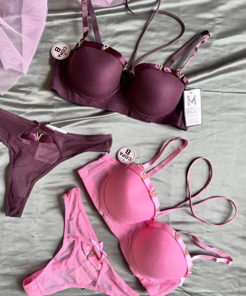 Luxury Essential Victoria Secret T-Shirt Bra Panty Set Wired Pushup