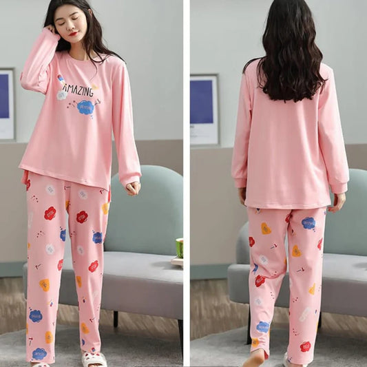 New Arrival heart Printed Half Sleeves Shirt And Printed Trouser Night Wear