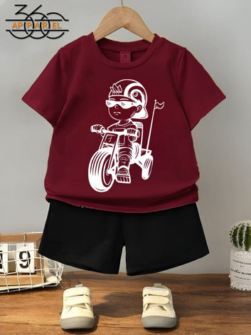 Adorable cycle Print Toddler Outfit – 2-Piece Summer Set for kids