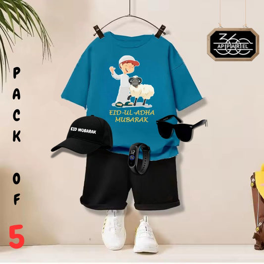 Adorable Eid Ul Azha Print Toddler Outfit – 2-Piece Summer Set for kids