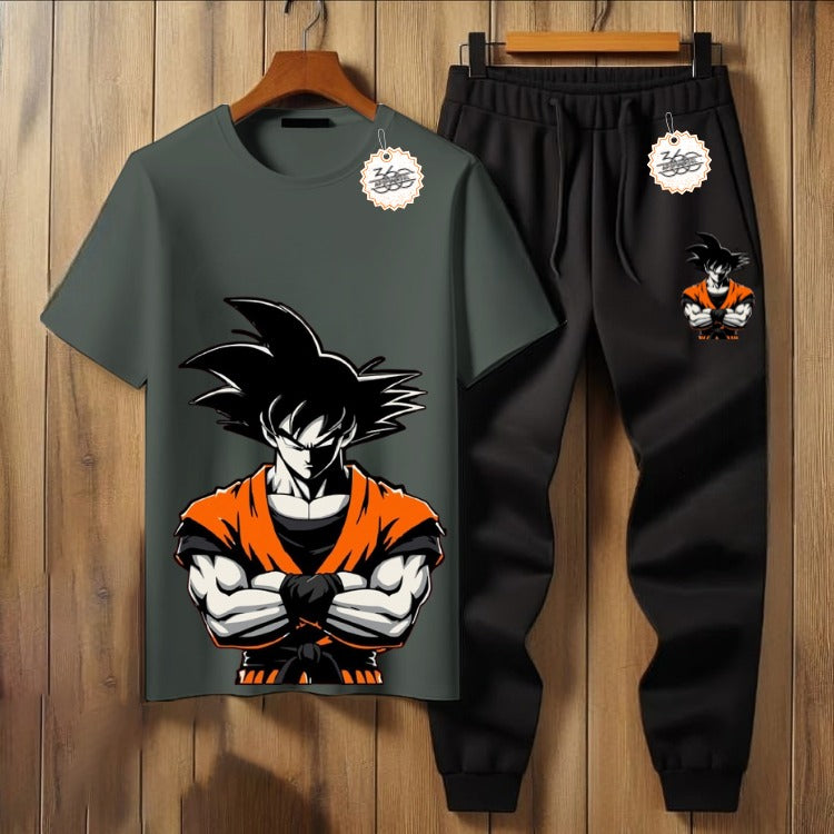 New Anime Printed Half Sleeves Shirt And Printed Trouser Night Wear