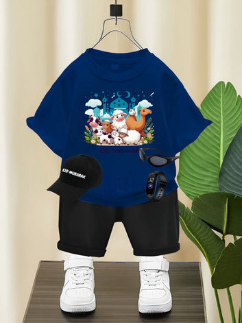 Adorable Eid Ul Azha Print Toddler Outfit – 5-Piece Summer Set for kids