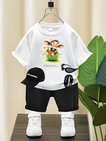 Adorable Eid Ul Azha Print Toddler Outfit – 5-Piece Summer Set for kids
