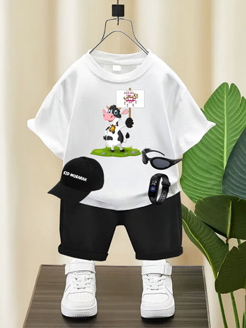 Adorable Eid Ul Azha Print Toddler Outfit – 5-Piece Summer Set for kids