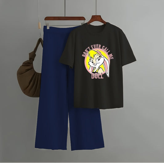New Arrival Printed Half Sleeves Shirt And Printed Trouser Night Wear