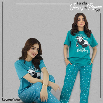 New Arrival Printed Half Sleeves Shirt And Printed Trouser Night Wear