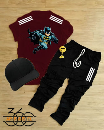 Adorable Batman Print Toddler Outfit gifts – 2-Piece Summer Set for kids