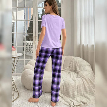 New Arrival heart  Printed Half Sleeves Shirt And Printed Trouser Night Wear